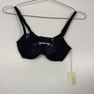 NWT Bare Necessities Bra Womens 30C Black Push Up Lace Unlined Underwire Sheer